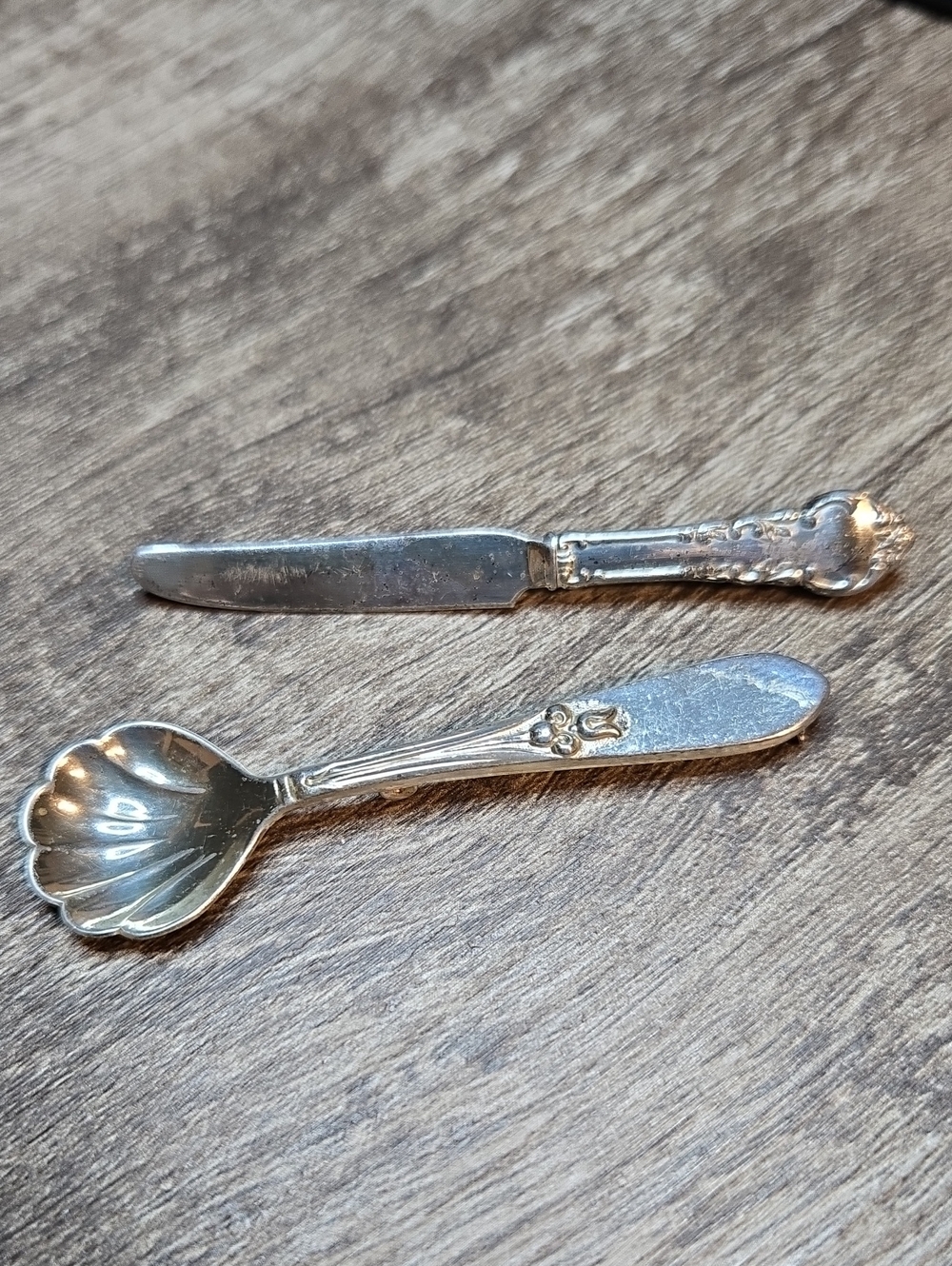 Gorgeous Vintage Sterling Silver Miniature Flatware Brooch Set